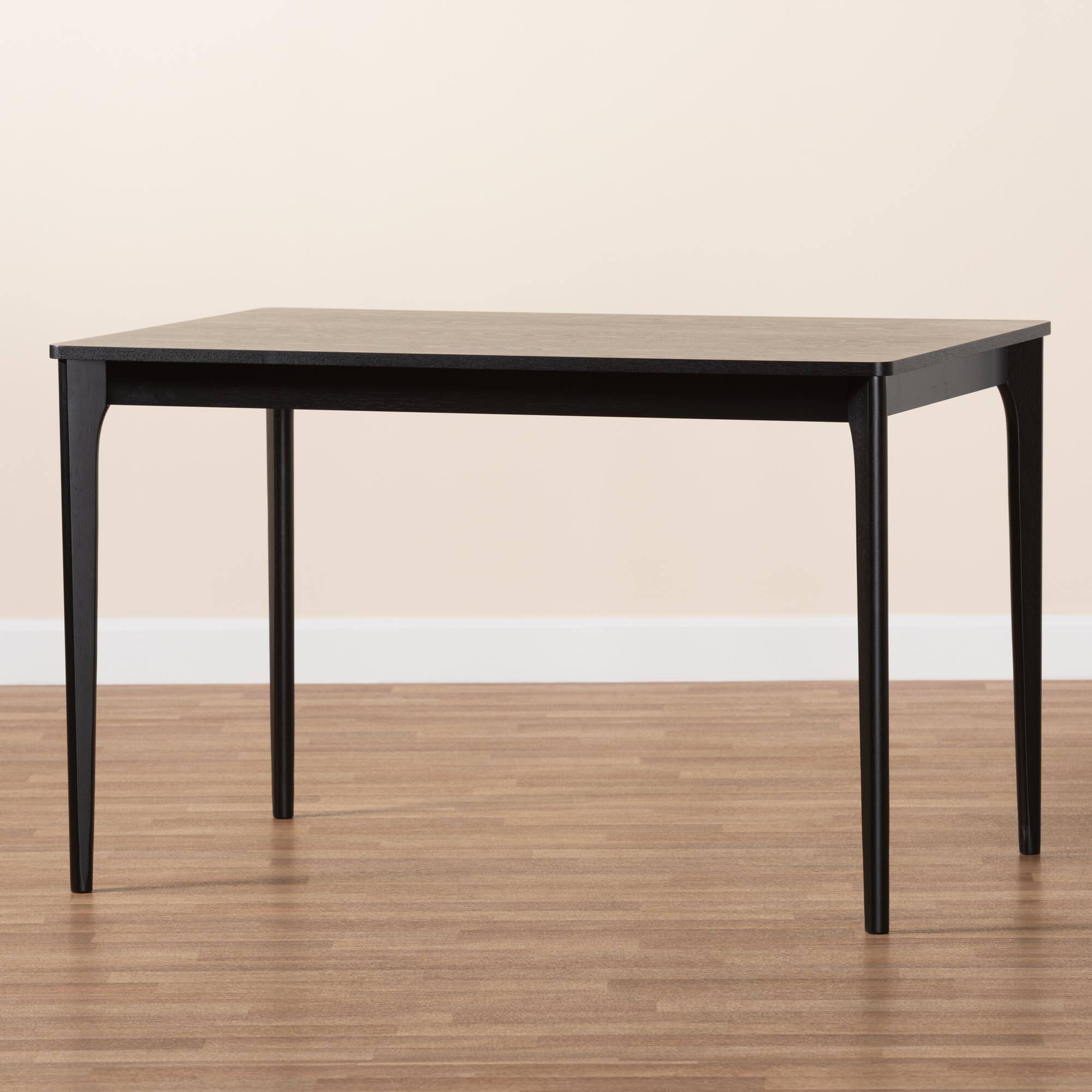 Alt View 4. Baxton Studio - Sherwin Mid-Century Modern Finished Wood Dining Table - Black.