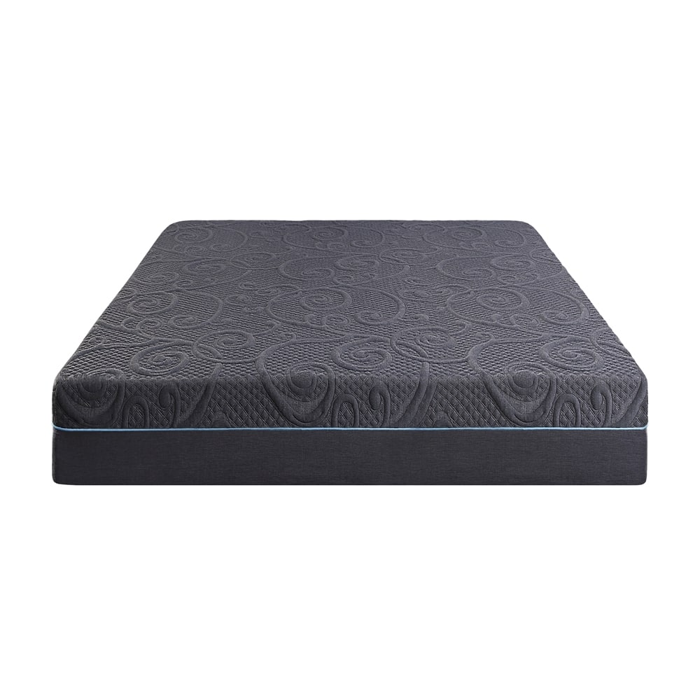 TinyHomie - 11-inch Queen Size Bed Mattress Gel-Infused Memory Foam Hybrid Mattress Mattress in a Box - Dark Gray