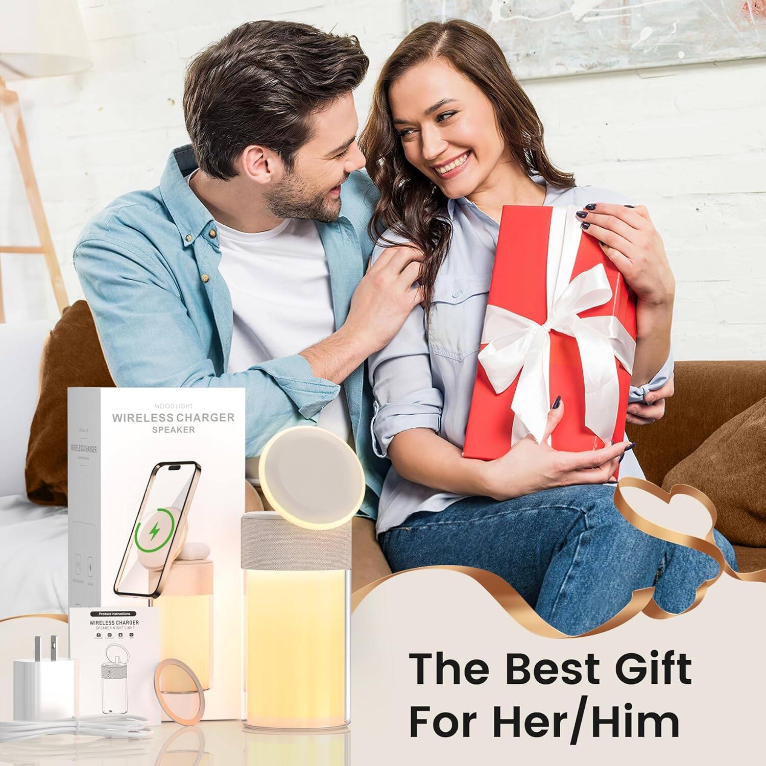 MOOULIGHT WIRELESS CHARGER SPEAKER  
The Best Gift For Her/Him