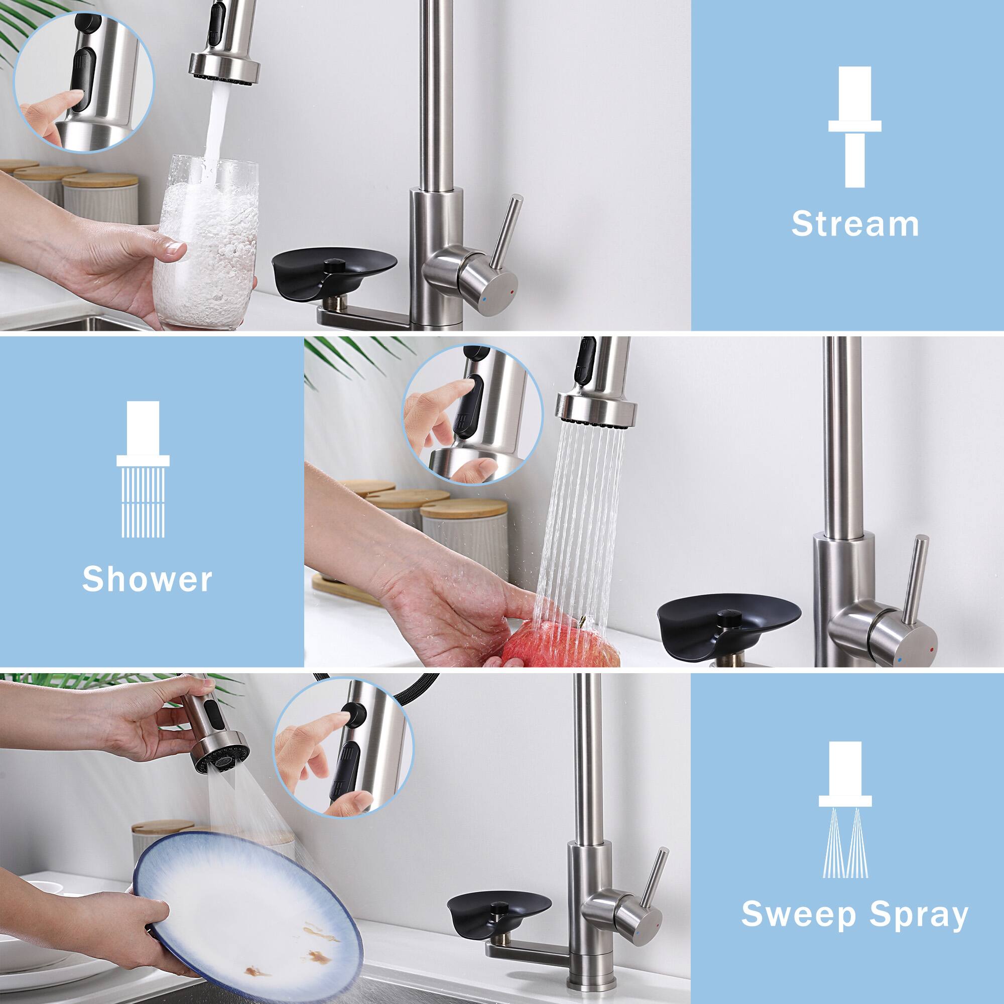 Stream  
Shower  
Sweep Spray