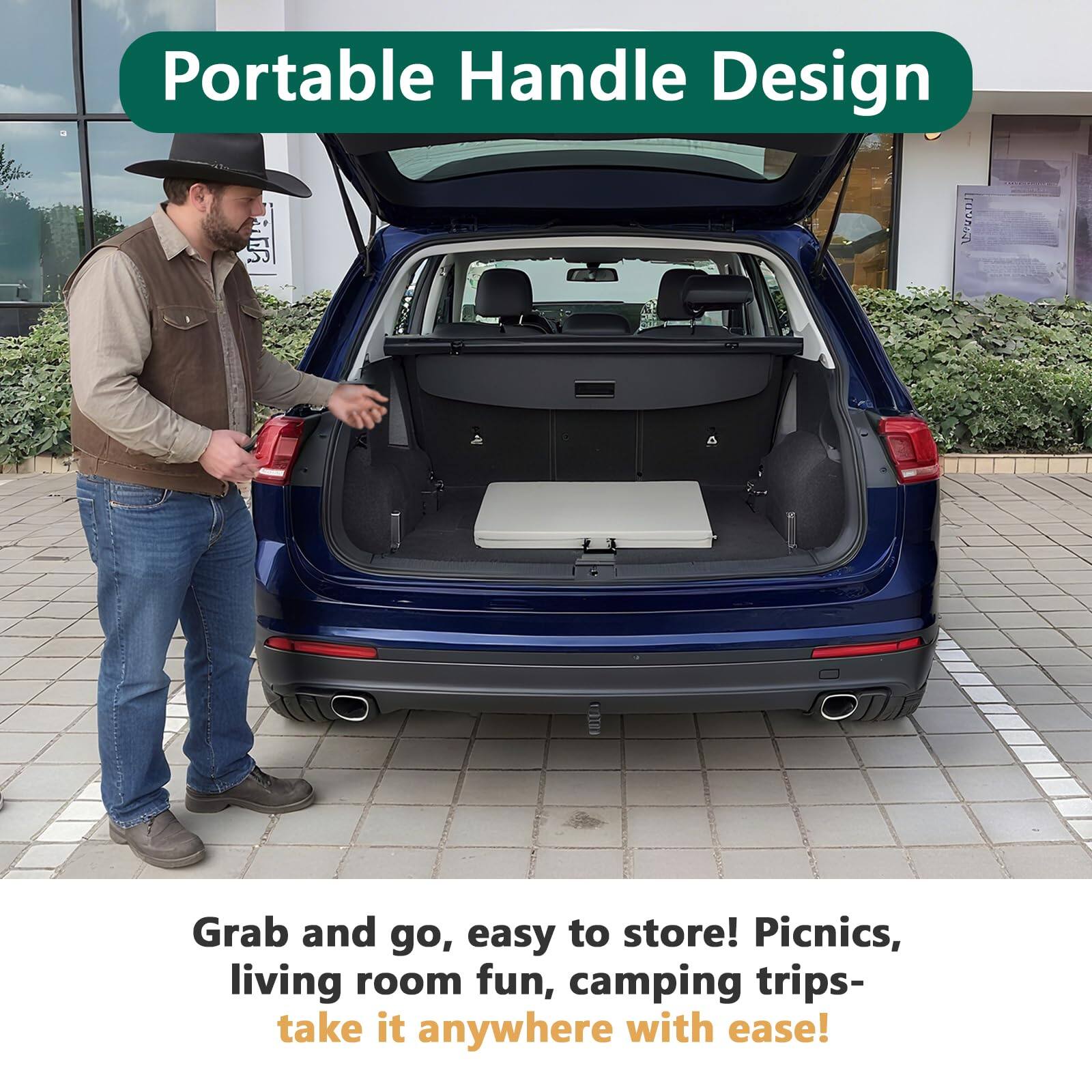 Portable Handle Design

Grab and go, easy to store! Picnics, living room fun, camping trips- take it anywhere with ease!