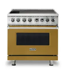 Viking - 5 Series 5.6 Cu. Ft. Freestanding Electric Induction Range - Golden Hour - Front_Zoom