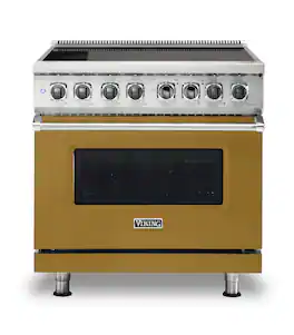 Viking - 5 Series 5.6 Cu. Ft. Freestanding Electric Induction Range - Golden Hour