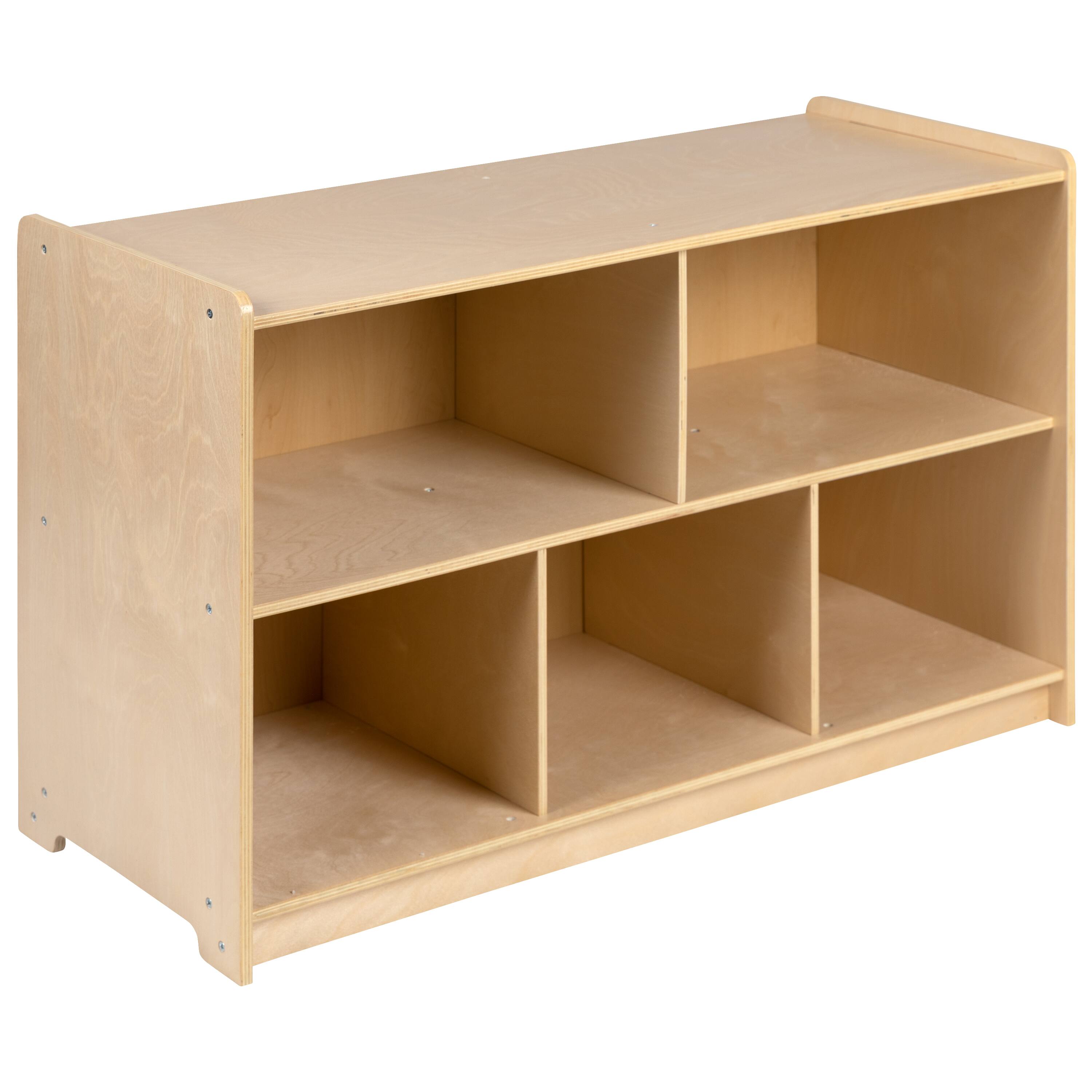 Front. Emma + Oliver - Wooden School Classroom Storage Cabinet/Cubby for Commercial or Home Use - Natural.