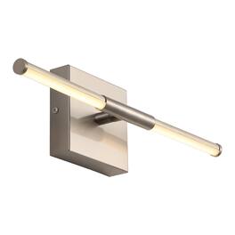 Jonathan Y - McKenna 16.25" Modern Minimalist Dimmable Integrated LED Metal Wall Sconce - Nickel
