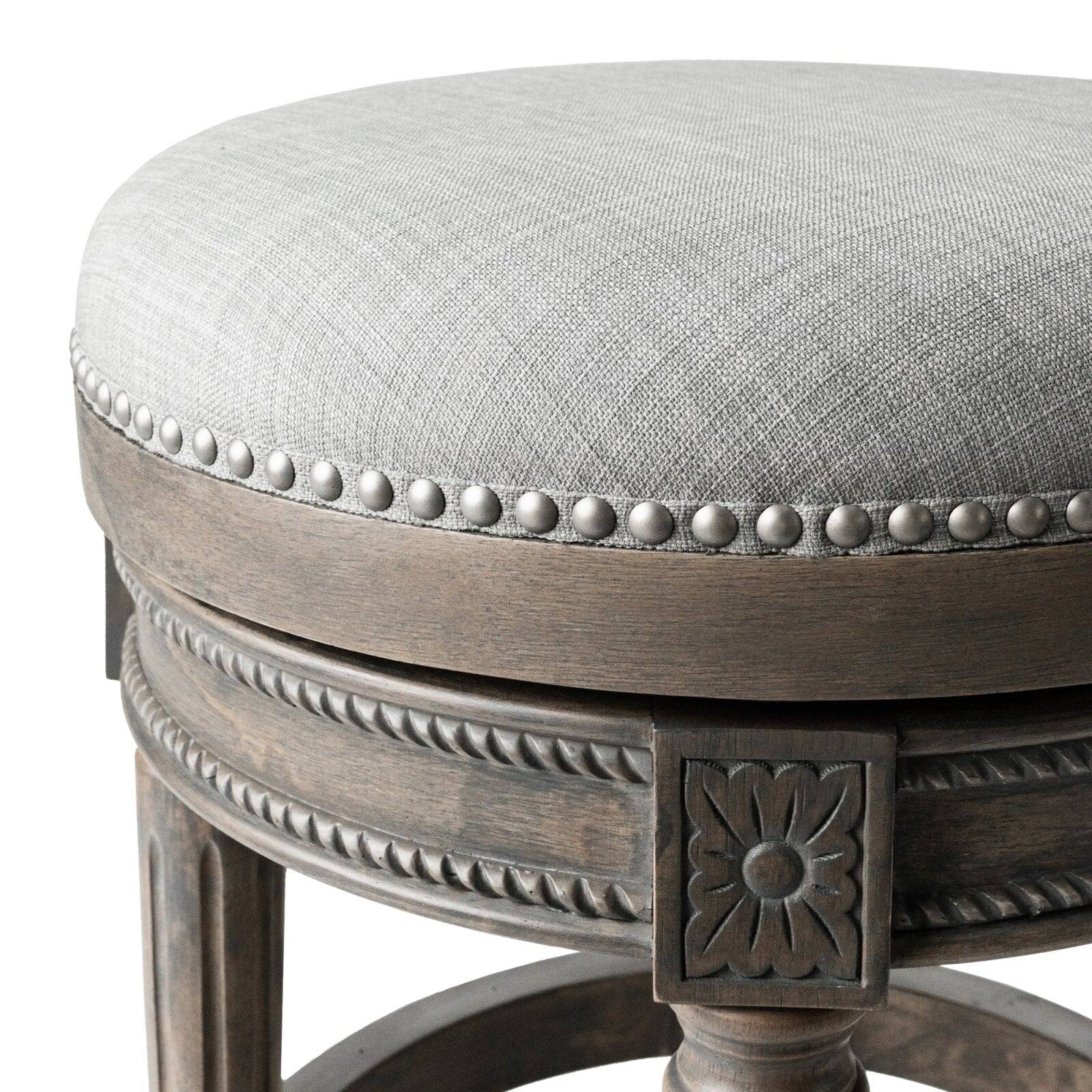 Alt View 5. Maven Lane - 26" Pullman Backless Counter Stool In Reclaimed Oak Finish With Fabric Upholstery - Reclaimed Oak.