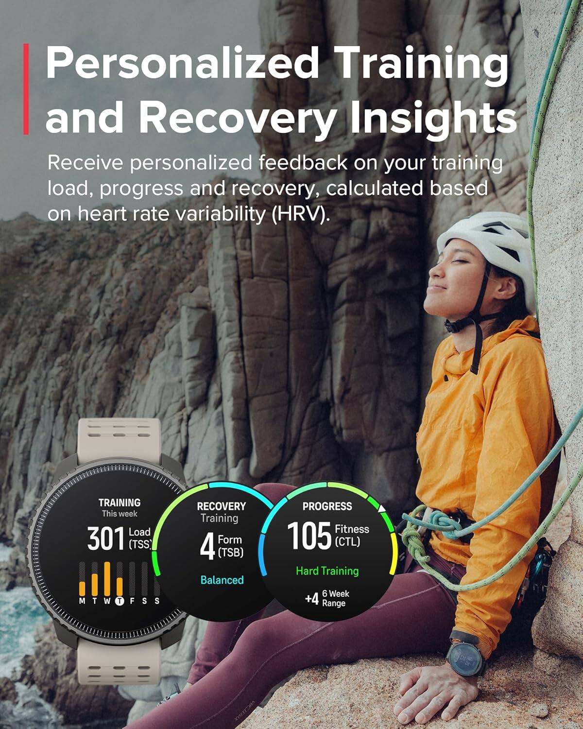 Personalized Training and Recovery Insights

Receive personalized feedback on your training load, progress and recovery, calculated based on heart rate variability (HRV).

TRAINING  
This week  
Load 301 (TSS)  
MTWTFSS  

RECOVERY  
Training  
Form 4 (TSB)  
Balanced  

PROGRESS  
Fitness 105 (CTL)  
Hard Training  
+4  
Week Range