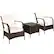 Angle. Costway - 3 PCS Patio Wicker Rattan Furniture Set Coffee Table & 2 Rattan Chair W/Cushions - White.