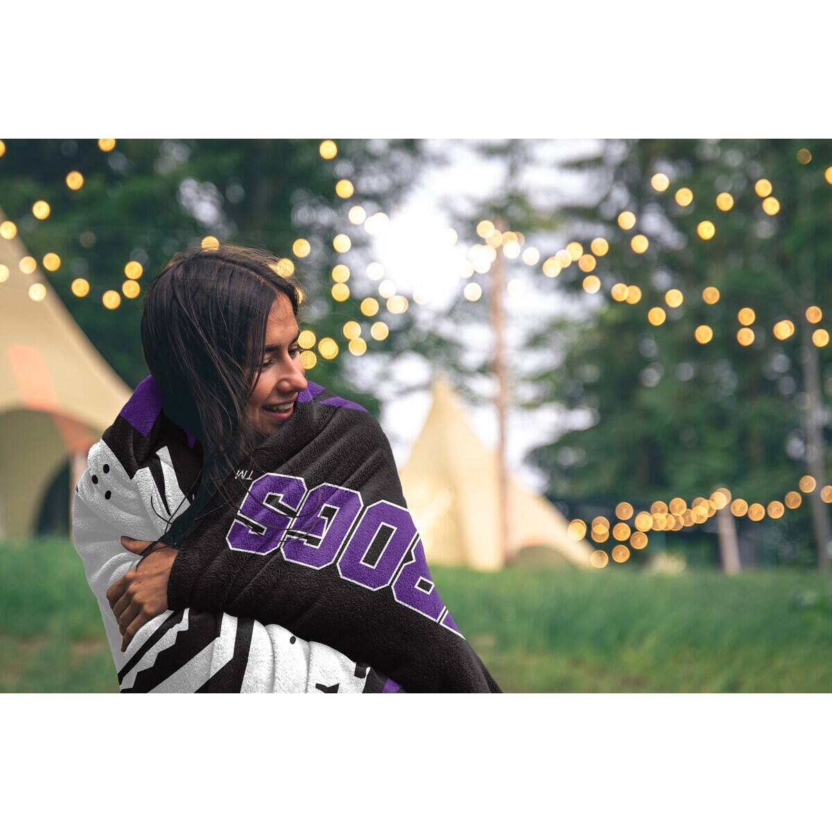 Alt View 1. Pegasus - TCU Horned Frogs 50" x 60" Endzone Ultra Soft Throw Blanket - Multicolor.