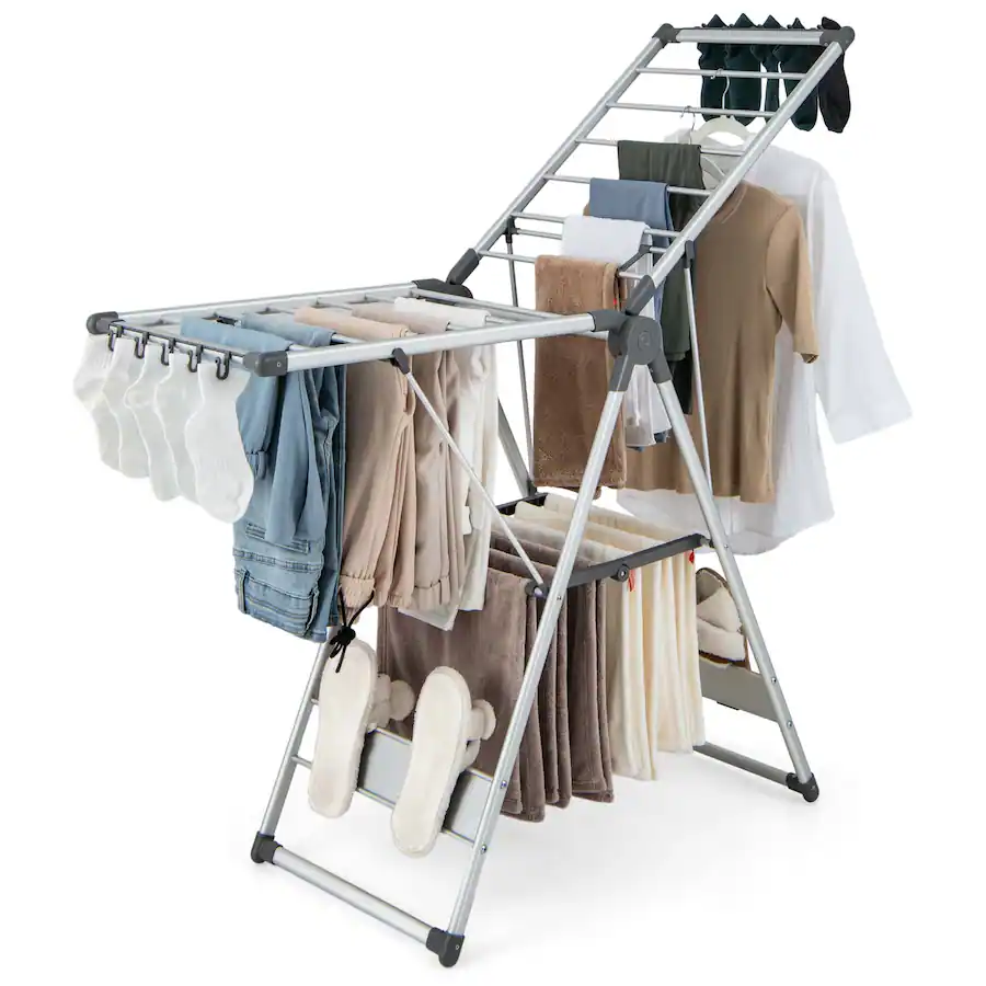 Costway Layer Space saving Aluminum Drying Rack Collapsible