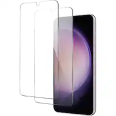 Left. SaharaCase - ZeroDamage Ultra Strong+ Tempered Glass Screen Protector for Samsung Galaxy S23 (2-Pack) - Clear.