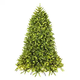 Costway - 7.5 FT Pre-Lit Fir Christmas Tree Hinged with 700 LED Lights - Green