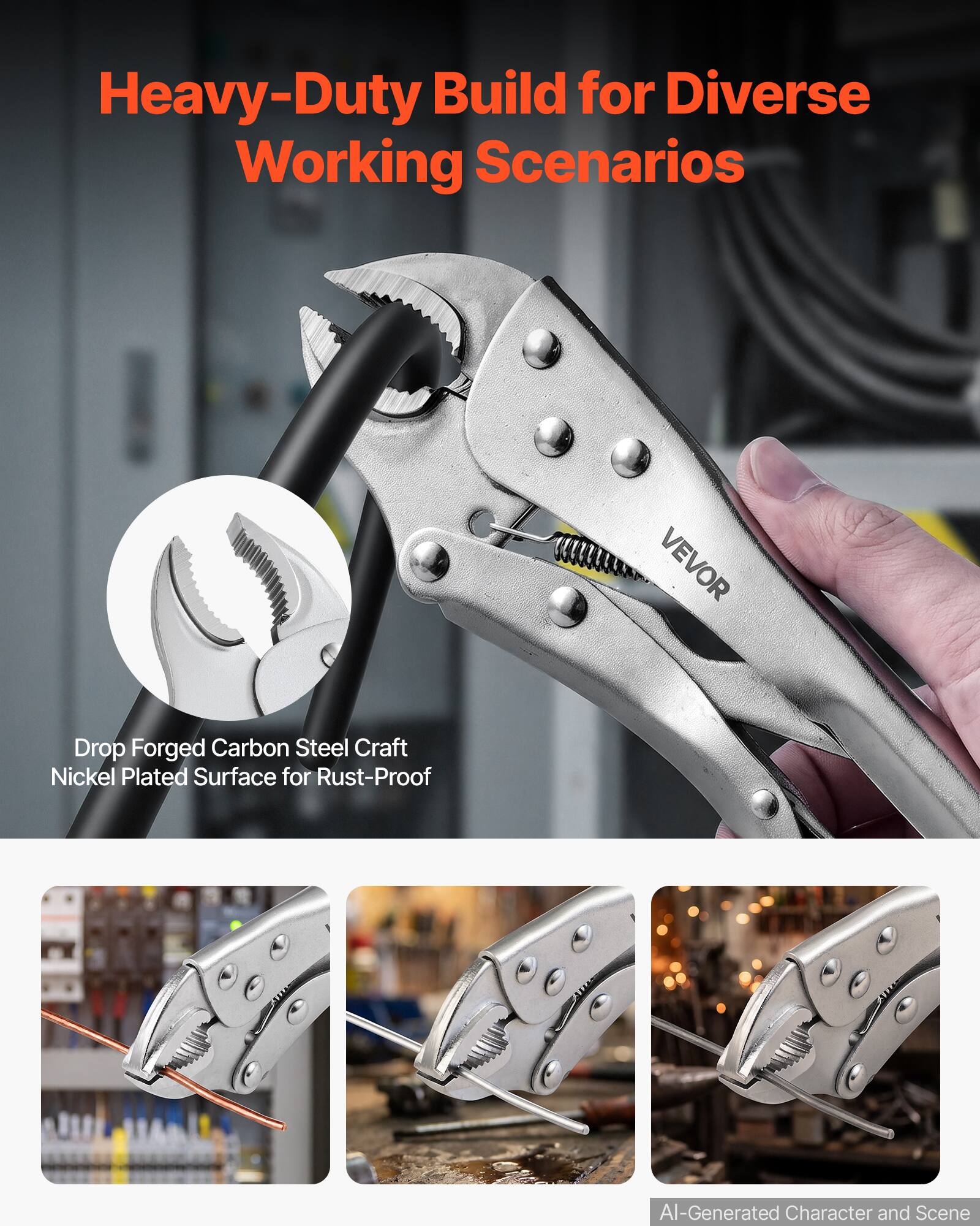 Heavy-Duty Build for Diverse Working Scenarios

VEVOR

Drop Forged Carbon Steel Craft Nickel Plated Surface for Rust-Proof

AI-Generated Character and Scene