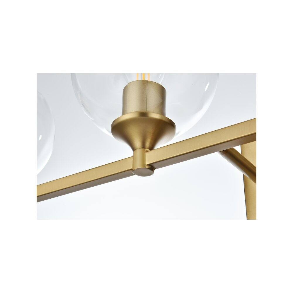 Alt View 1. Living District - Eero 33 inch Wall Sconce in Satin Gold - Satin Gold And Clear.
