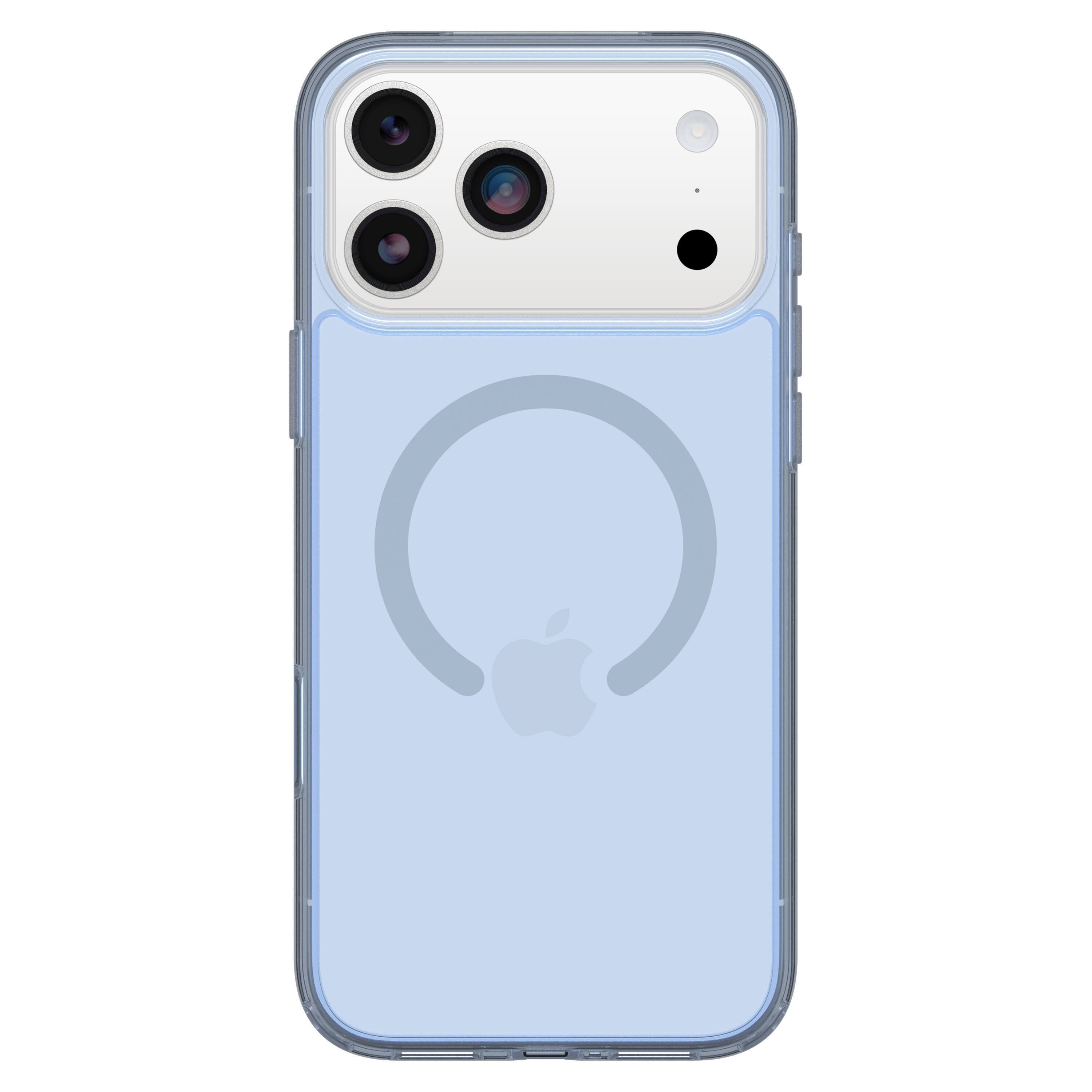 Angle. OtterBox - Symmetry Series Hard Shell for Apple iPhone 17 Pro Max - Blue.