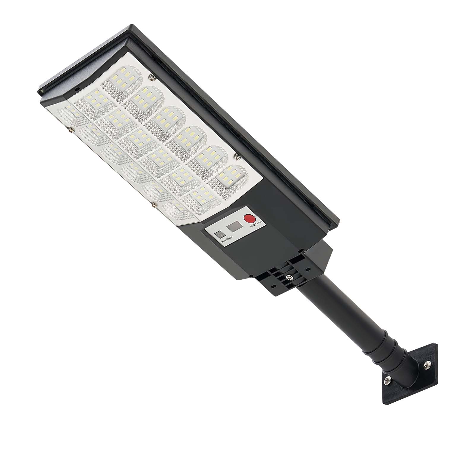 Alt View 5. VEVOR - 4 Pack 500W Solar Street Lights Outdoor, 50000LM, Commercial Parking Lot Lights Dusk to Dawn, LED Flood Security Lamp - Black.