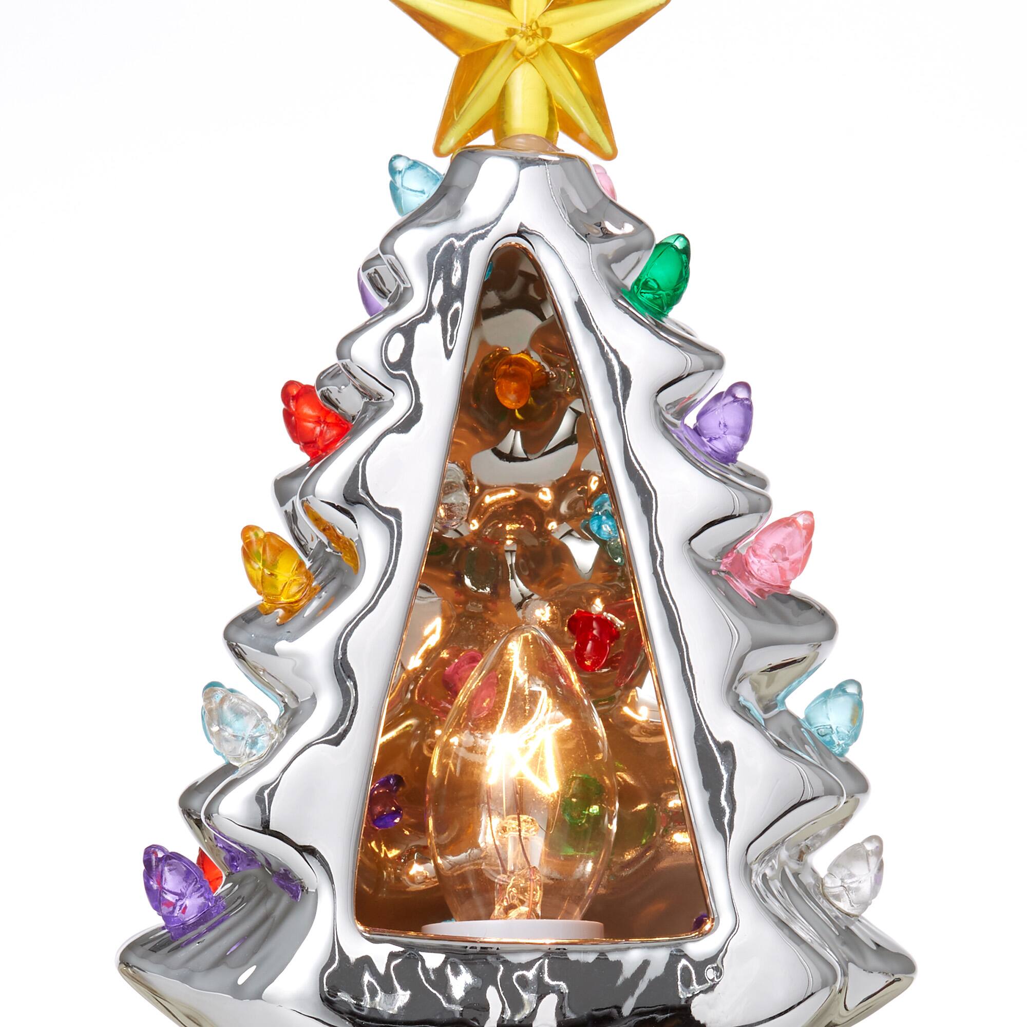 Alt View 3. Casafield - Ceramic Holiday Plug-in Vintage Decorative Night Light - Silver.