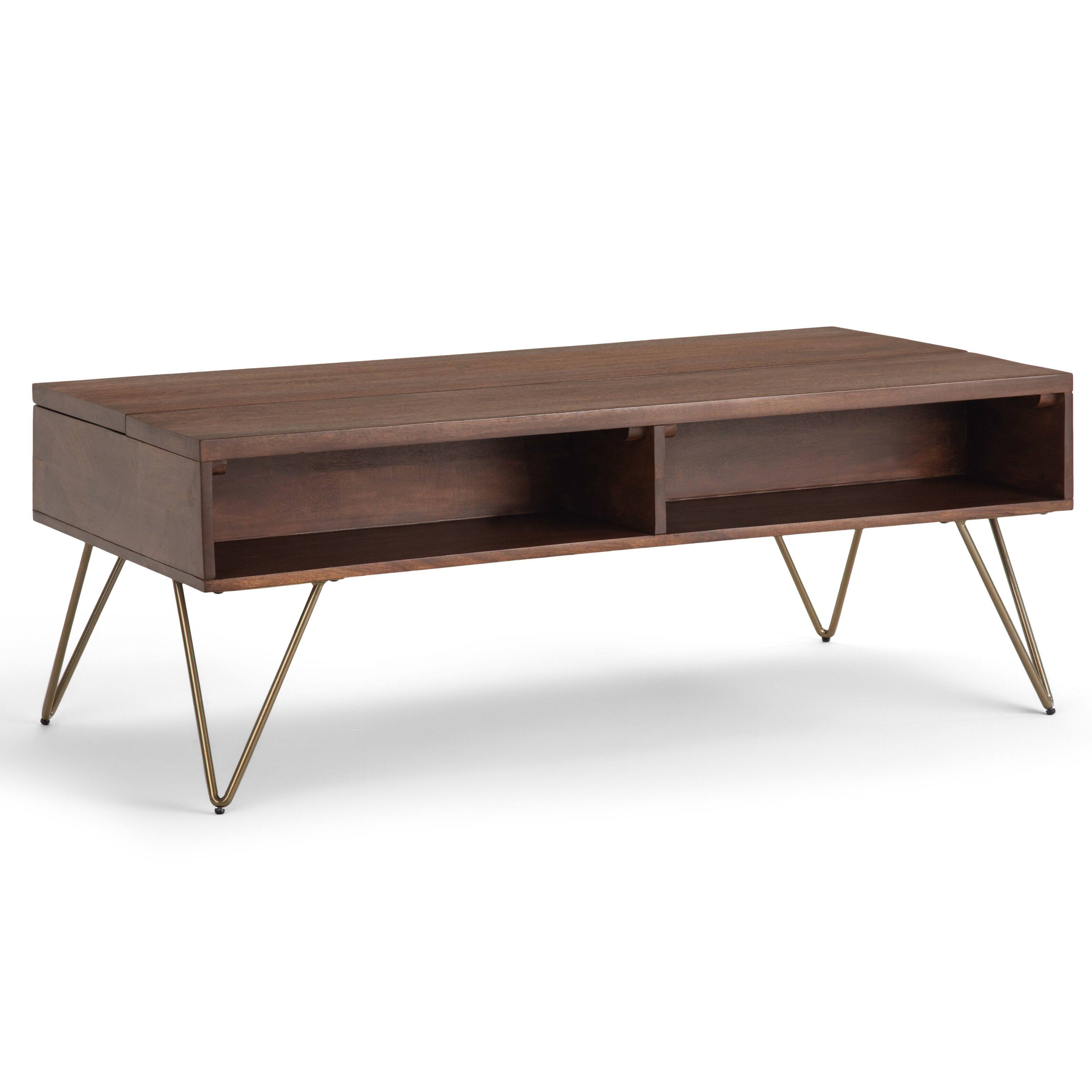 Alt View 17. Simpli Home - Hunter Lift Top Coffee Table - Umber Brown.