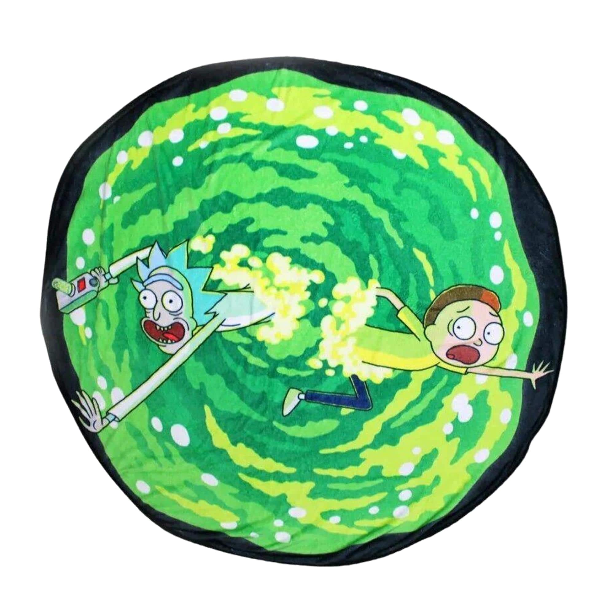 Just Funky - Rick and Morty Round Portal 48 Inch Fleece Throw Blanket - Green
