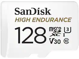 SanDisk - 128GB High Endurance microSDXC C10, U3, V30, 4k UHD Memory Card with Adapter (SDSQQNR-128G-GN6IA)