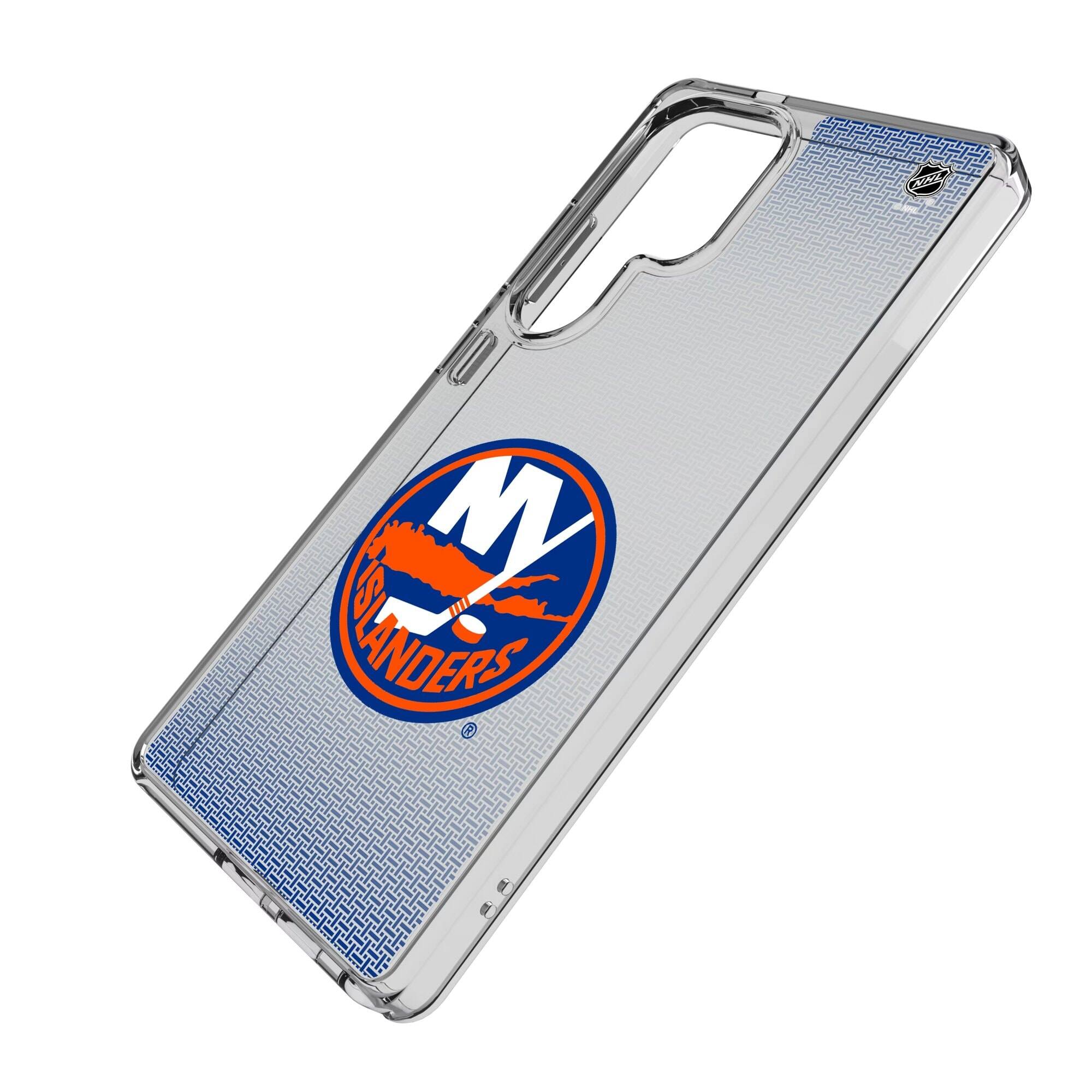 Alt View 1. Keyscaper - New York Islanders Linen Logo Galaxy Clear Case - S23 Ultra - Multicolor.