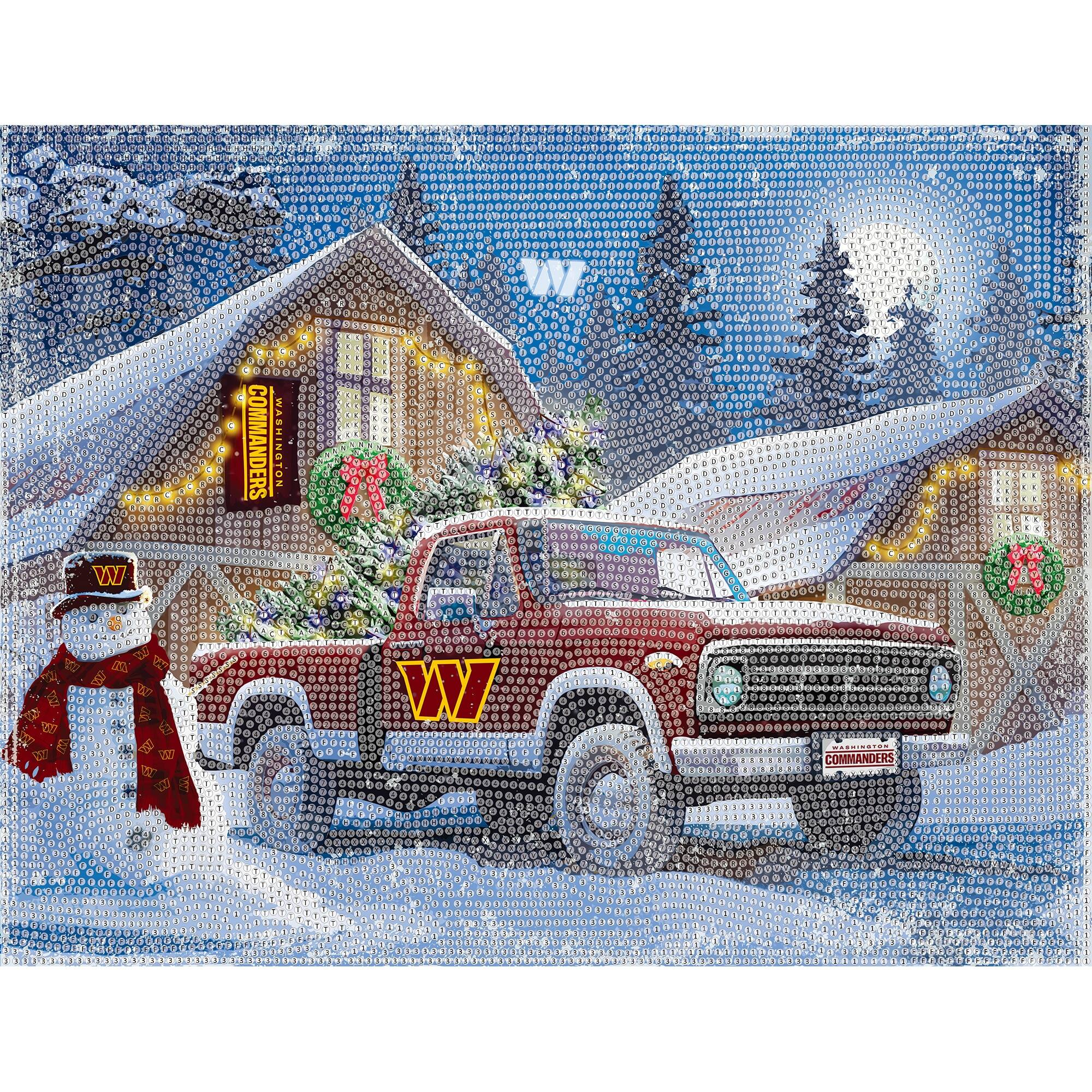 Alt View 3. Sporticulture - Washington Commanders Winter Truck Diamond Art Holiday Craft Kit - Multicolor.