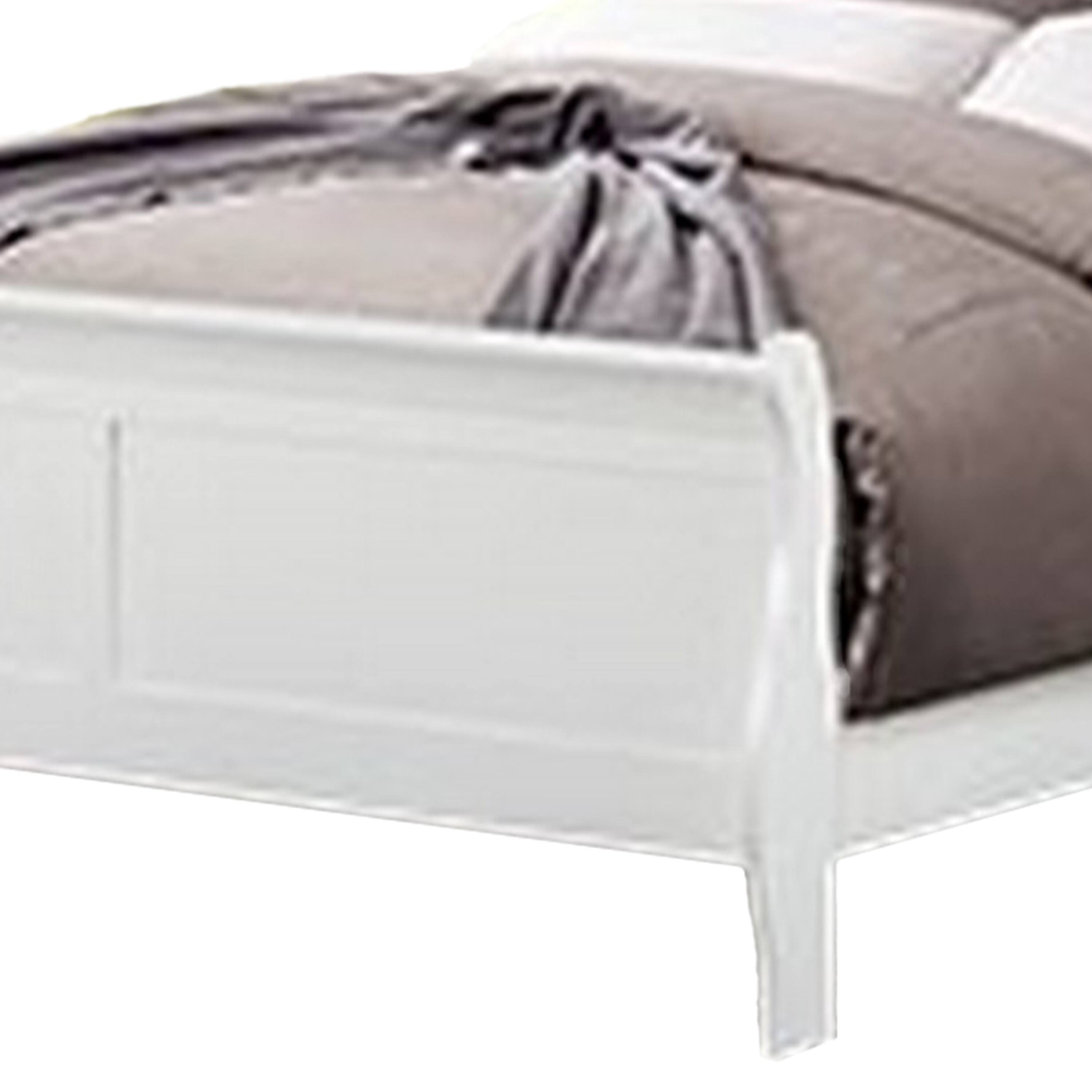 Alt View 2. Manhattan Lane - Ryla Queen Size Bed, Sleek Modern Panel Headboard Design, White Solid Wood - White.