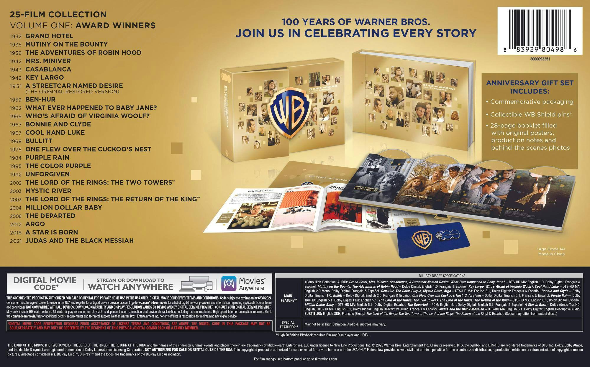 WB 100th 25 Film Collection, Volume One: Award Winners (Box Set