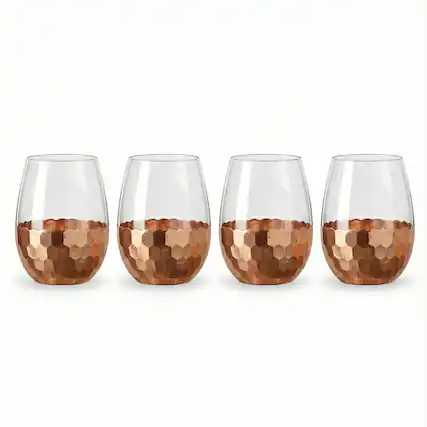 Front. American Atelier - Daphne Copper Set of 4 Stemless Glasses 20OZ. - Copper.