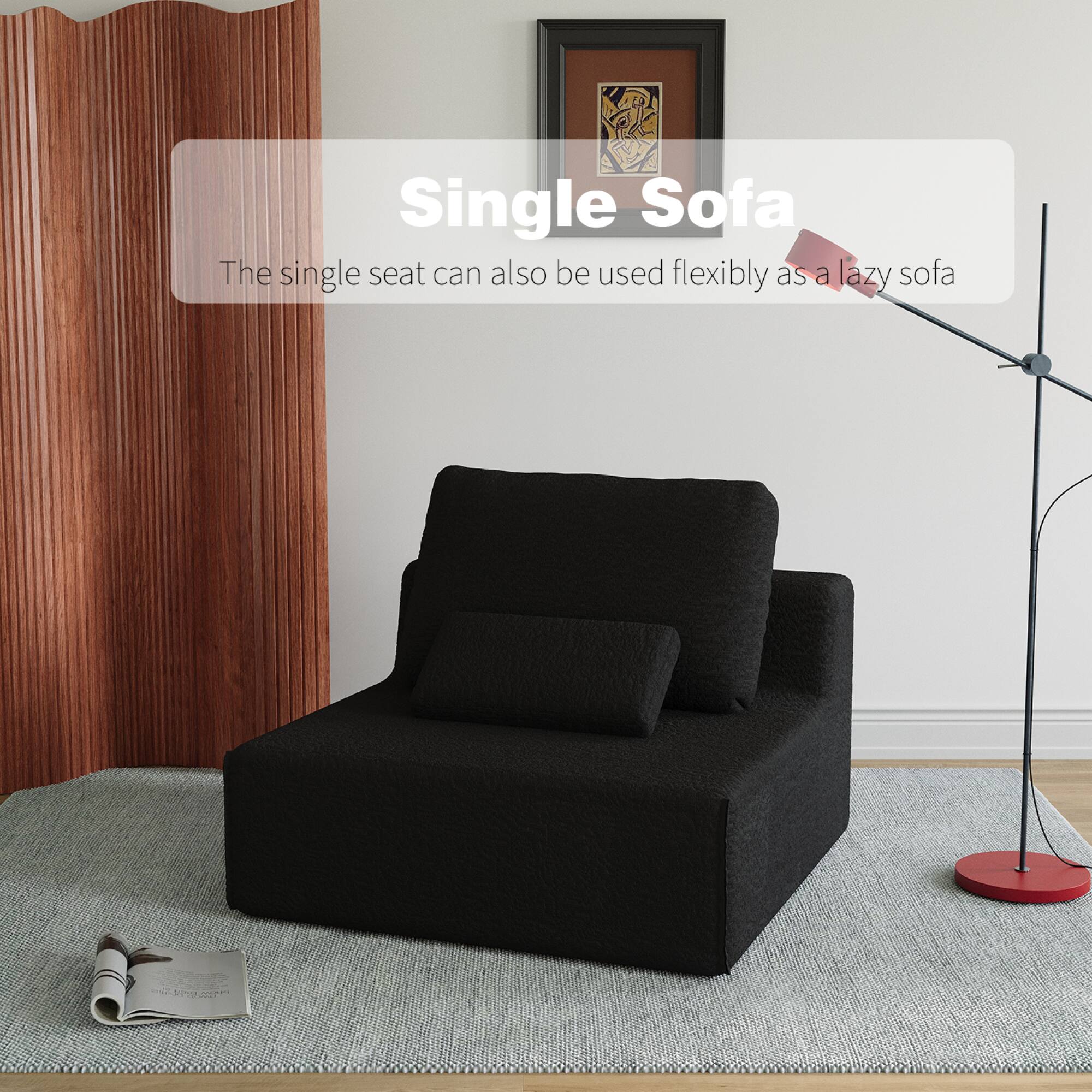 Single Sofa  
The single seat can also be used flexibly as a lazy sofa