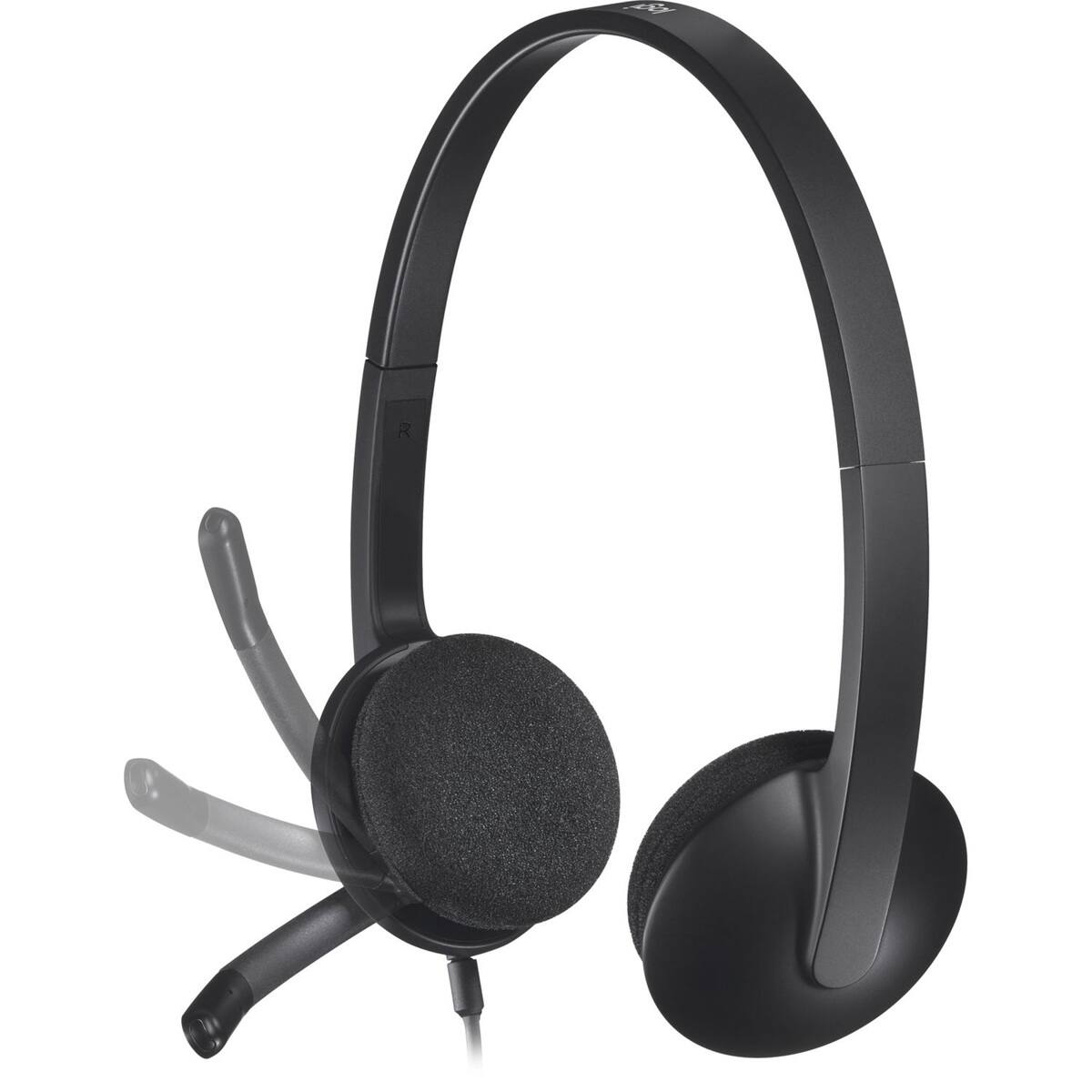 Alt View 3. Logitech - Logitech H340 USB Computer Headset with Microphone - Black.