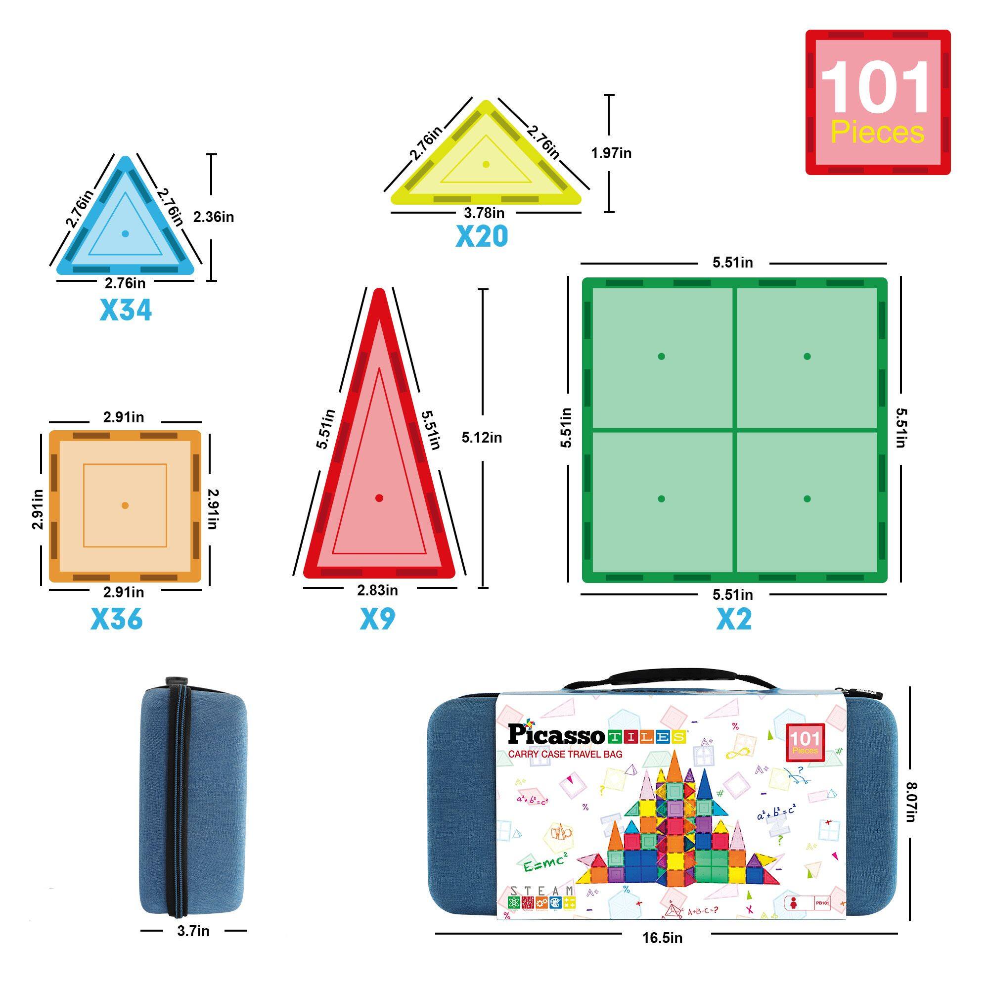 2.76in 2.76in 2.36in 2.76in X34 2.76in 2.76in 3.78in X20 1.97in 5.51in 101 Pieces 2.91in 2.91in 2.91in 5.51in 5.51in 5.12in 5.51in 5.51in 2.91in X36 2.83in X9 5.51in X2 3.7in Picasso I 1 L E S CARRY CASE TRAVEL SAG   Eamc STEAM E A M+ 9 E  16.5in % 101 A+ ? . % 8.07in