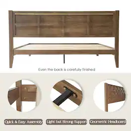 East West Furniture - King Wooden Platform Bed Frame - Barnwood