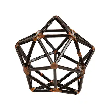 Front. Mind Reader - Metal Geometric Sculpture, Modern, Office Decoration, Home Decor, Metal - Black.