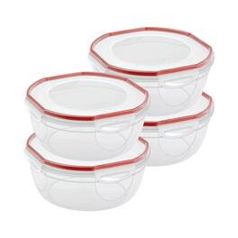 Sterilite - Ultra Seal 4.7 Qt Plastic Food Storage Bowl Container w/ Lid (4 Pack) - Clear
