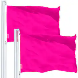 G128 - 2 Pack 2x3 ft 150D Polyester Flags — Indoor/Outdoor, Dye-Sublimated, Brass Grommets - Magenta