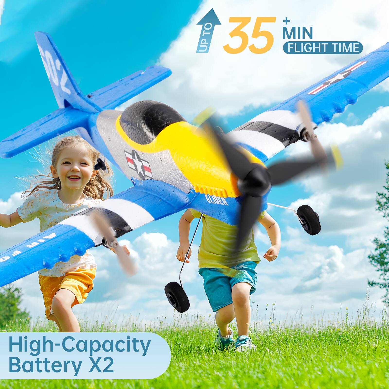 - Up to 35+ min flight time
- High-Capacity Battery X2