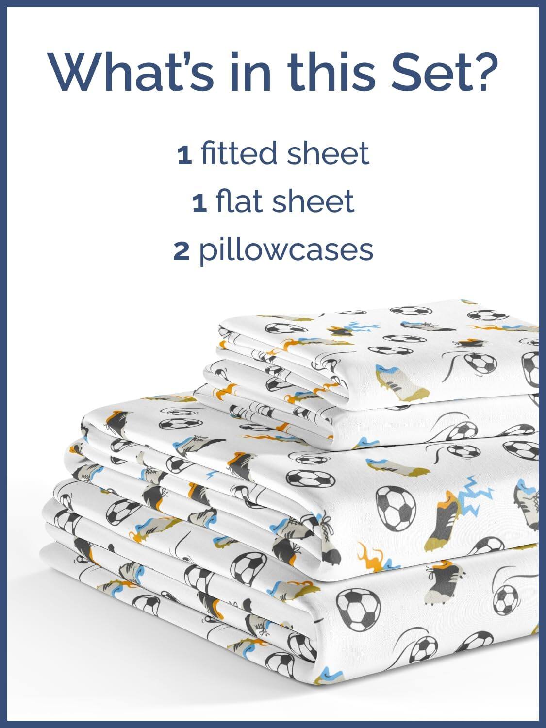 What's in this Set?  
1 fitted sheet  
1 flat sheet  
2 pillowcases