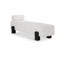 Meridian Furniture - Edison Cream Chenille Fabric Bench - Beige