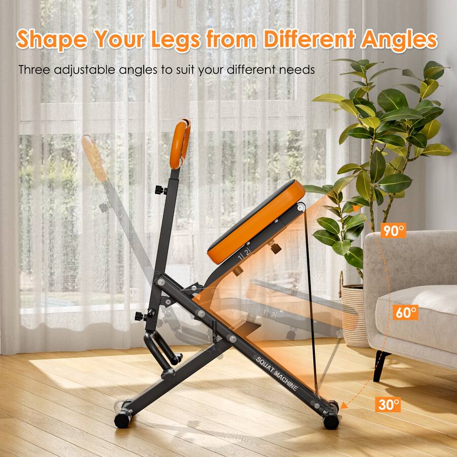 KERDOM 2 in 1 Foldable Squat Rowing Machine with Adjustable Resistance ...