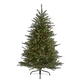 BreeBe - 5’ Napa Valley Fir Xmas Tree with 350 Lights and 1107 Tips - Green