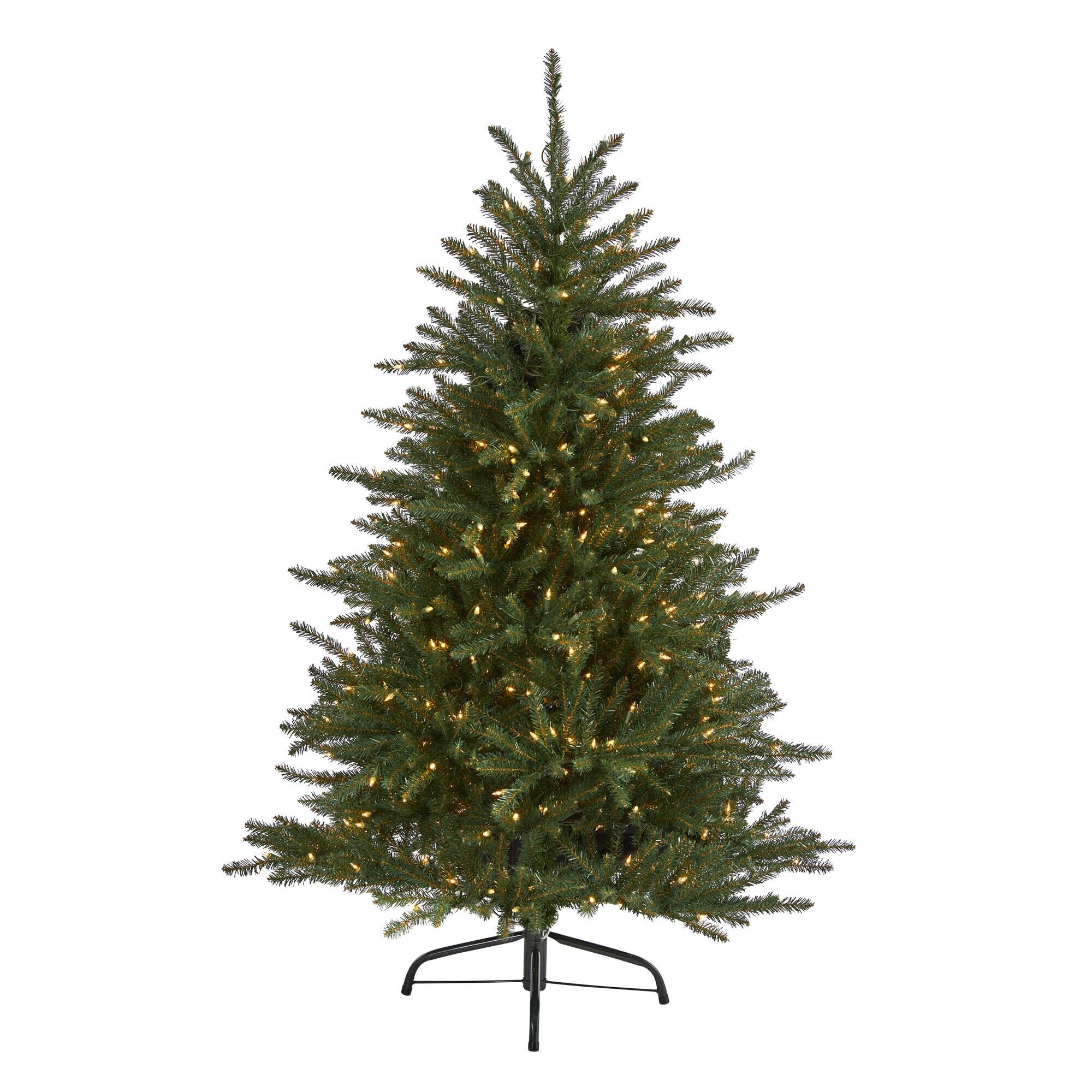 Front. BreeBe - 5’ Napa Valley Fir Xmas Tree with 350 Lights and 1107 Tips - Green.