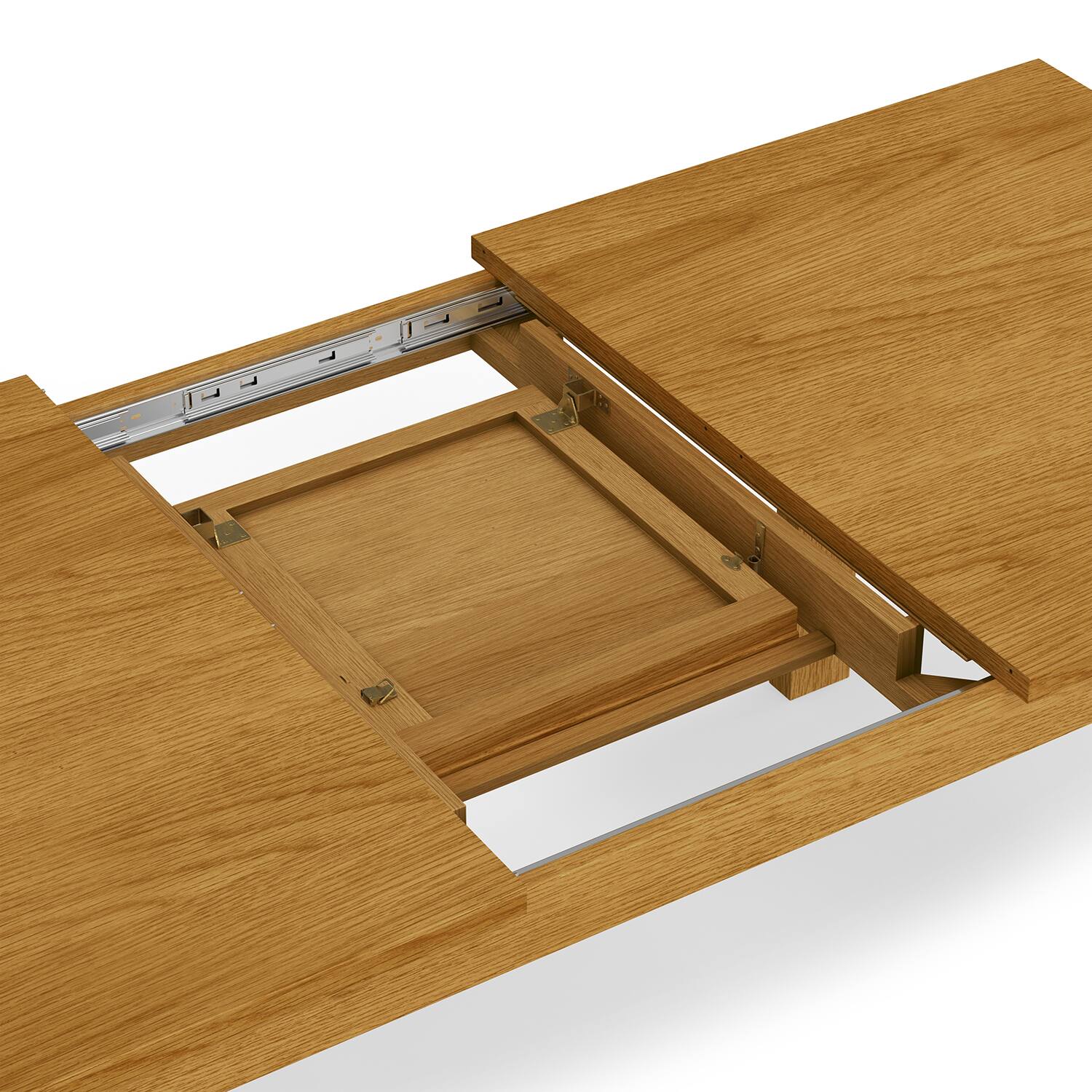 Alt View 7. Simpli Home - Wilson 60-76 inch x 36 inch Rectangle Transitional Extendable Dining Table in Oak Veneer - Oak Veneer.