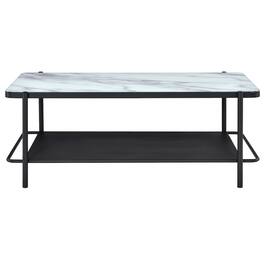 Furniture of America - Joaquin Metal 1-Shelf Coffee Table and White - Black