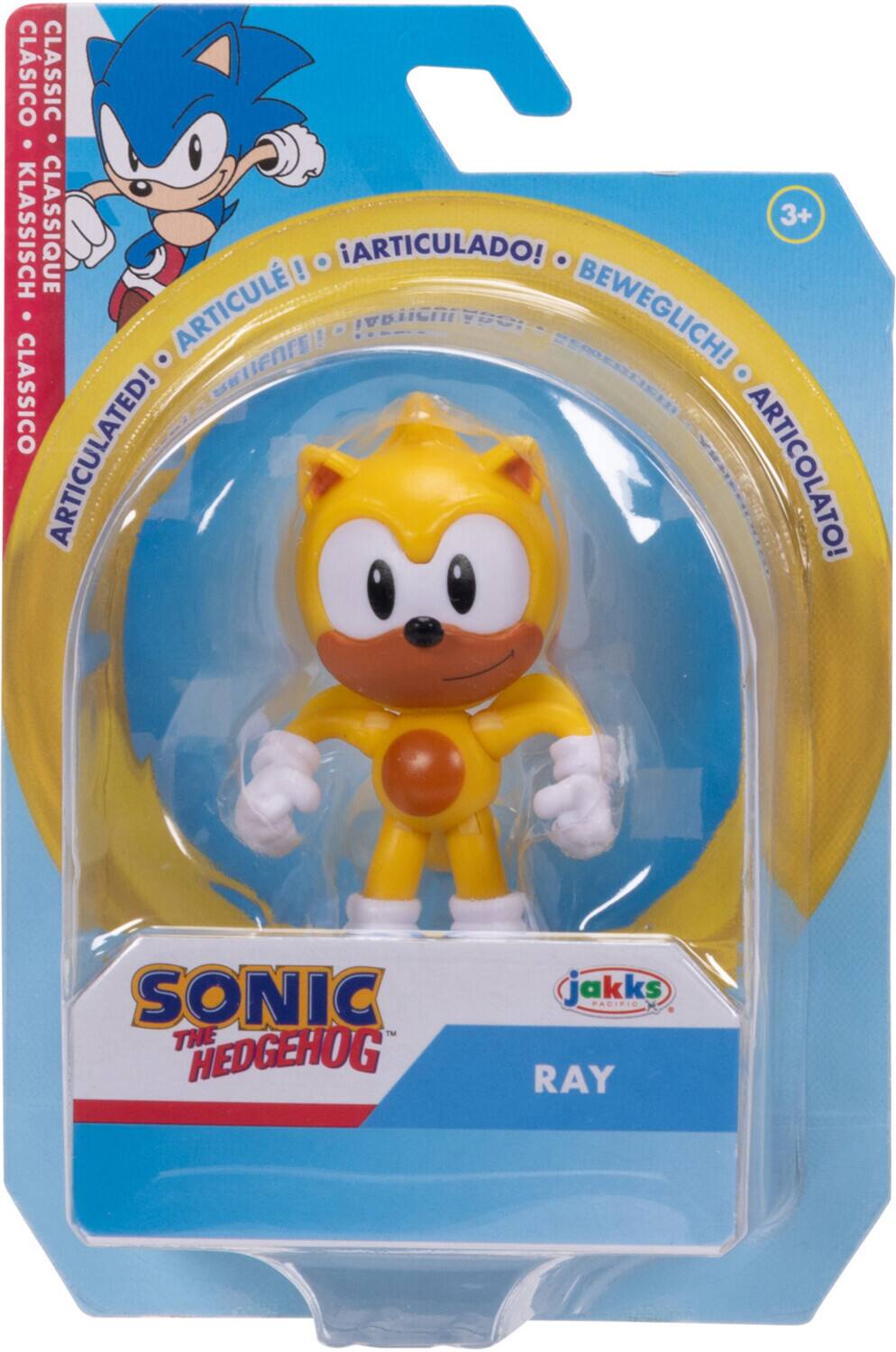 Sure, here is the corrected and grouped text from the image:

---

**CLSICO CLASSIC CLASSIQUE 3+ KLASSISCH! ARTICULADO! ARTICUL! BEWEGLICH! CLASSICO BKLIENTE ARTICULATED! ARTICOLATO!**

**SONIC THE HEDGEHOG**

**RAY**

**jakkspacific**

**3+**

**ARTICULATED! ARTICULÉ! ARTICULADO! BEWEGLICH! ARTICOLATO!**

---