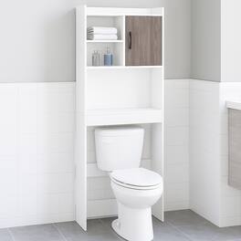 Hivvago - 4-Tier Over-Toilet Storage Cabinet with Open Shelves for Space Saving - White