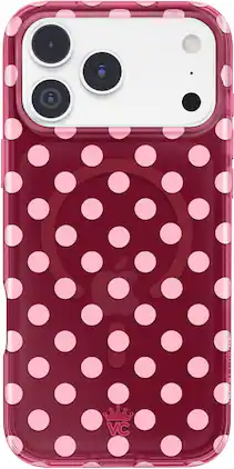VELVET CAVIAR - Magsafe Case for Apple iPhone 18 Pro Max / iPhone 17 Pro Max - Raspberry Polka Dot