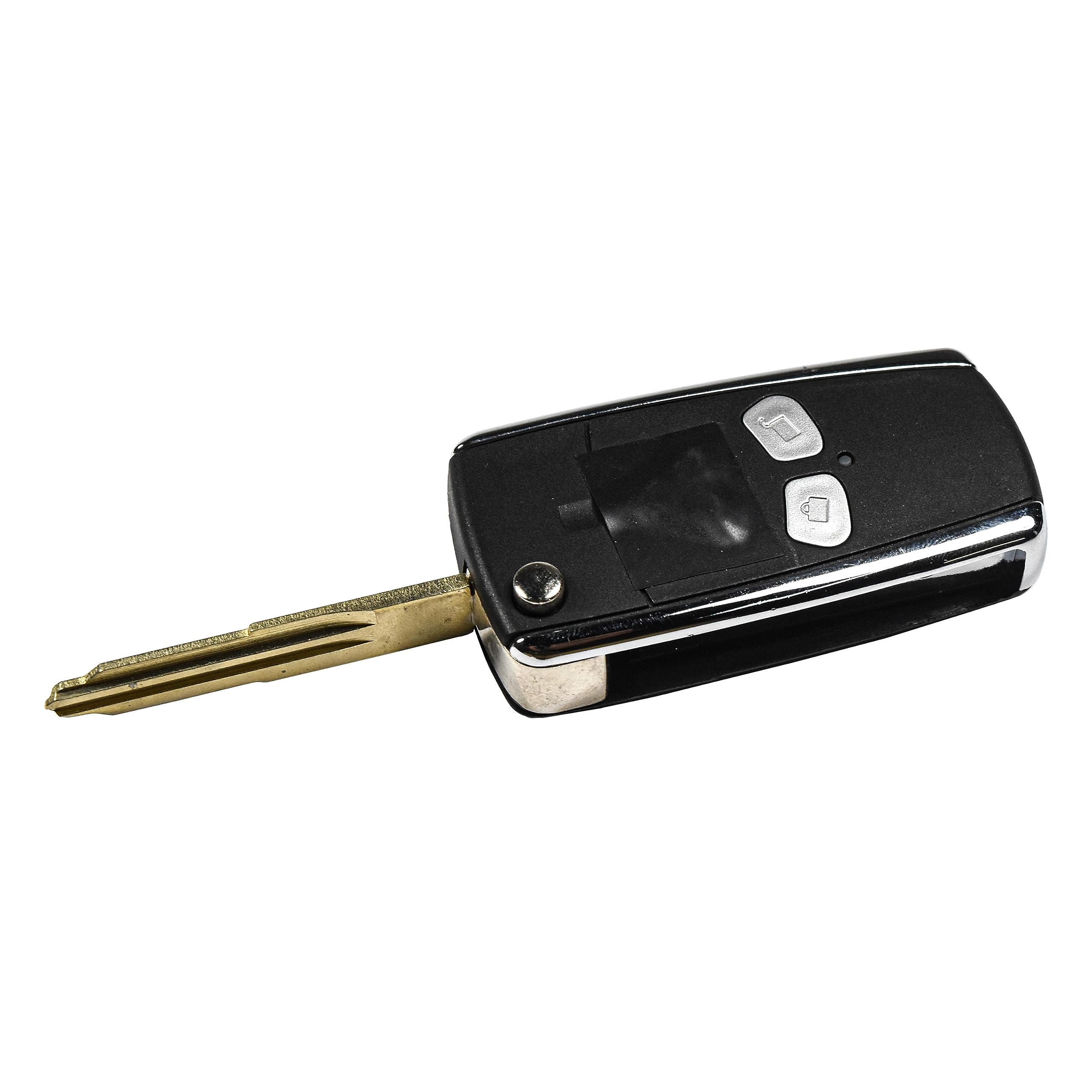 Alt View 2. HQRP - Folding Flip Key Fob Shell Case, 2-Button, Uncut Blade - for Mitsubishi Lancer 2002-2010 - Black.
