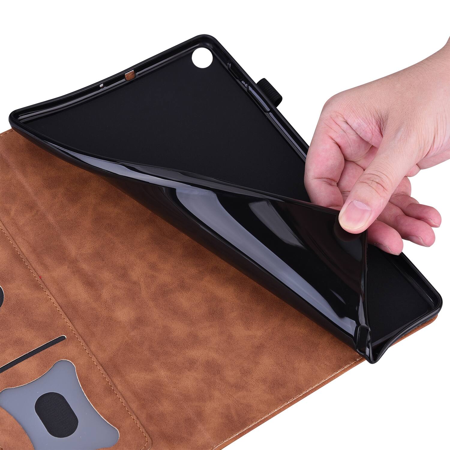 Alt View 1. Dteck - for Samsung Galaxy Tab A11 / A9 8.7 inch Tablet Case, PU Leather Folio Stand Cover with Credit Card Slots - Brown.