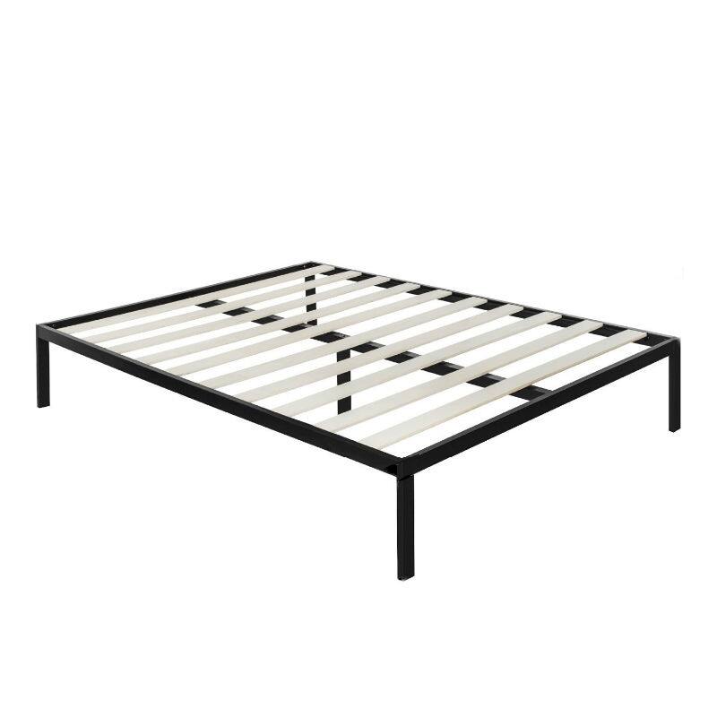 Left. Hivvago - Hivvago Full Size Modern Metal Platform Bed Frame with Wood Slats - Black.